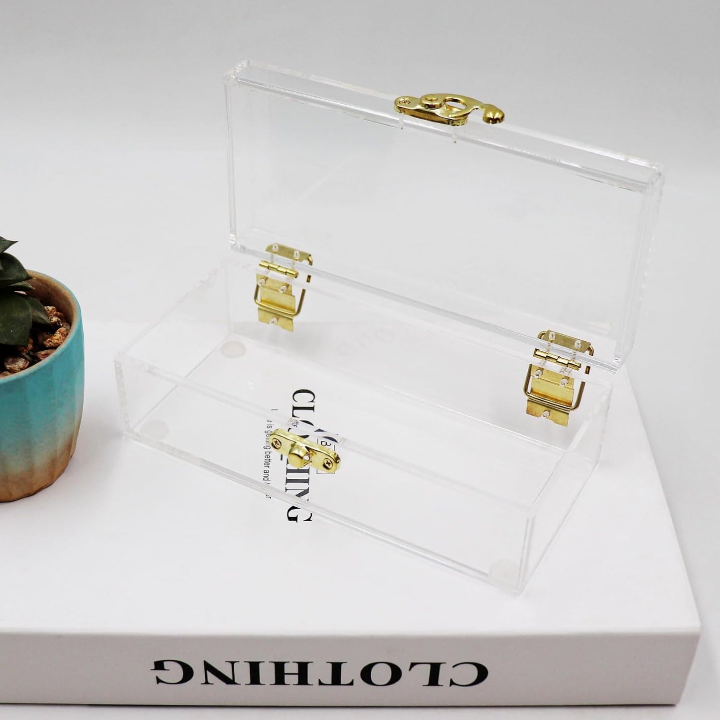 Transparent Acrylic Lockable Cash Box, Clear Piggy Bank, Money Holder, Single Row Currency Tray, Money Organizer