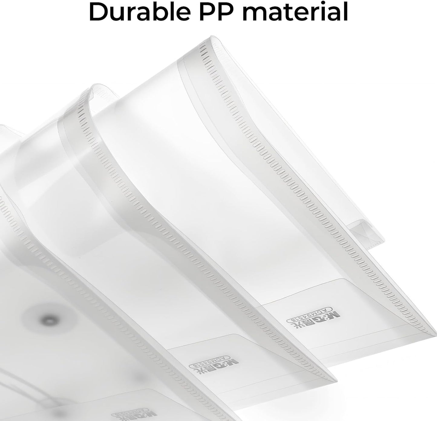 M&G 12 Pack Plastic Envelopes File Folders, Clear Poly Document Folder, Expandable Files Document Folders with Button & String Tie Closure- US Letter A4 Size for School Home Work Office Organizer