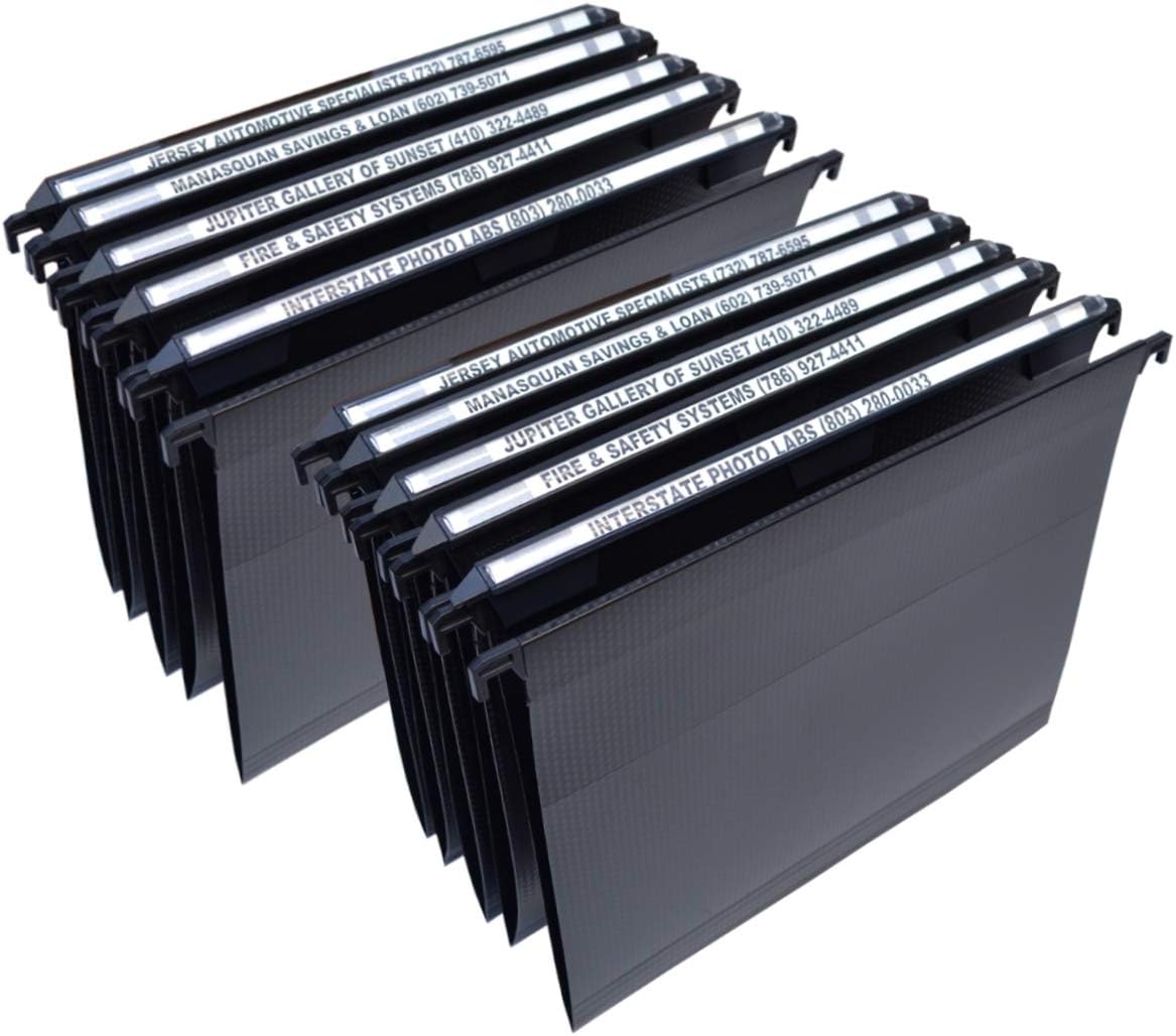Ultimate Office MagniFile Hanging File Folders V Base Letter Size with 11 inch Magnified Indexes That Double The Size of Your File Titles to Find Files Fast. (Set of 10 Black)