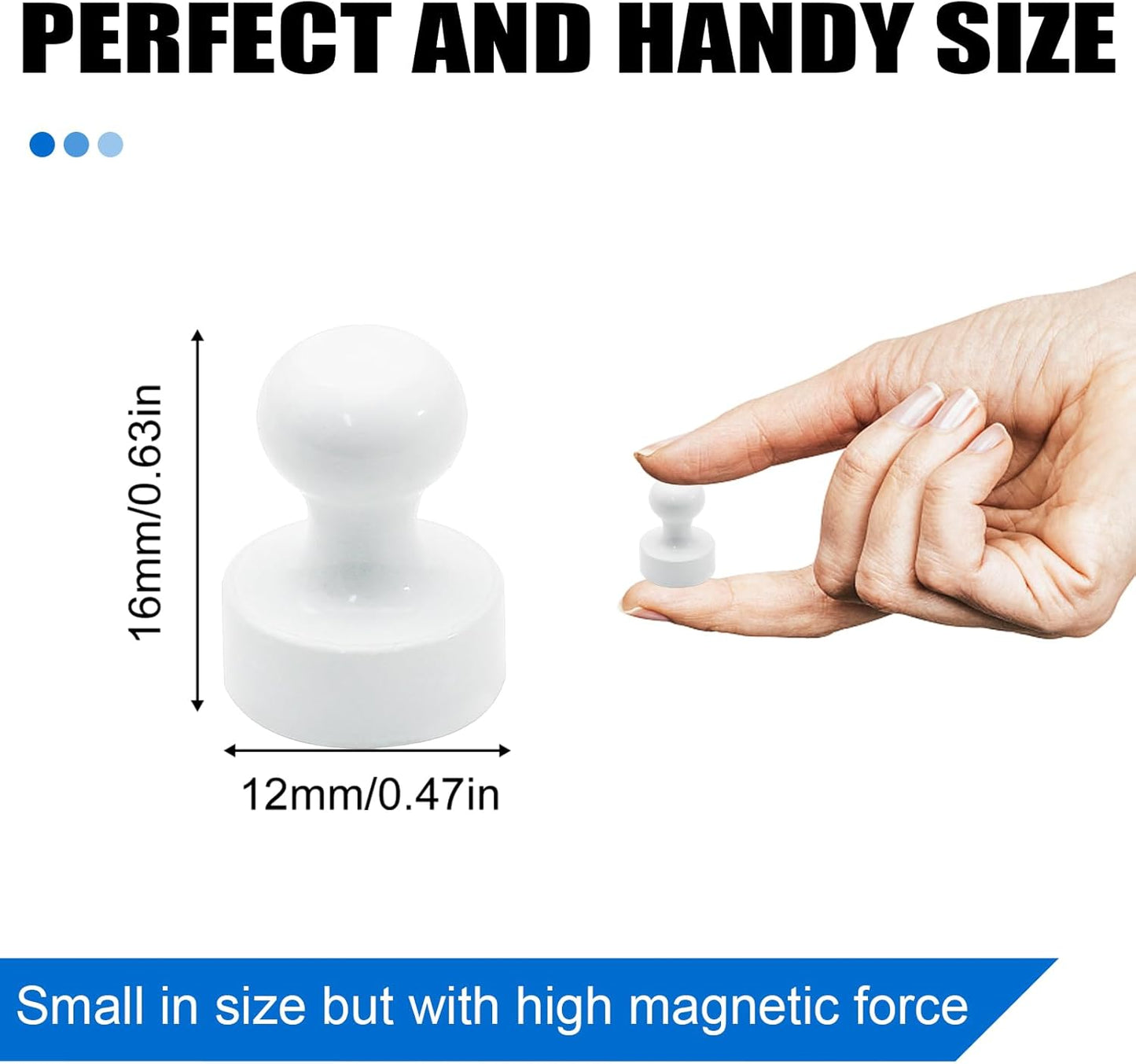 LOVIMAG 20 PCS Refrigerator Magnets, White Fridge Magnets Strong Magnet for Whiteboard, Small Neodymium Magnet Ideal for Push Pin, Office, Classroom, Map