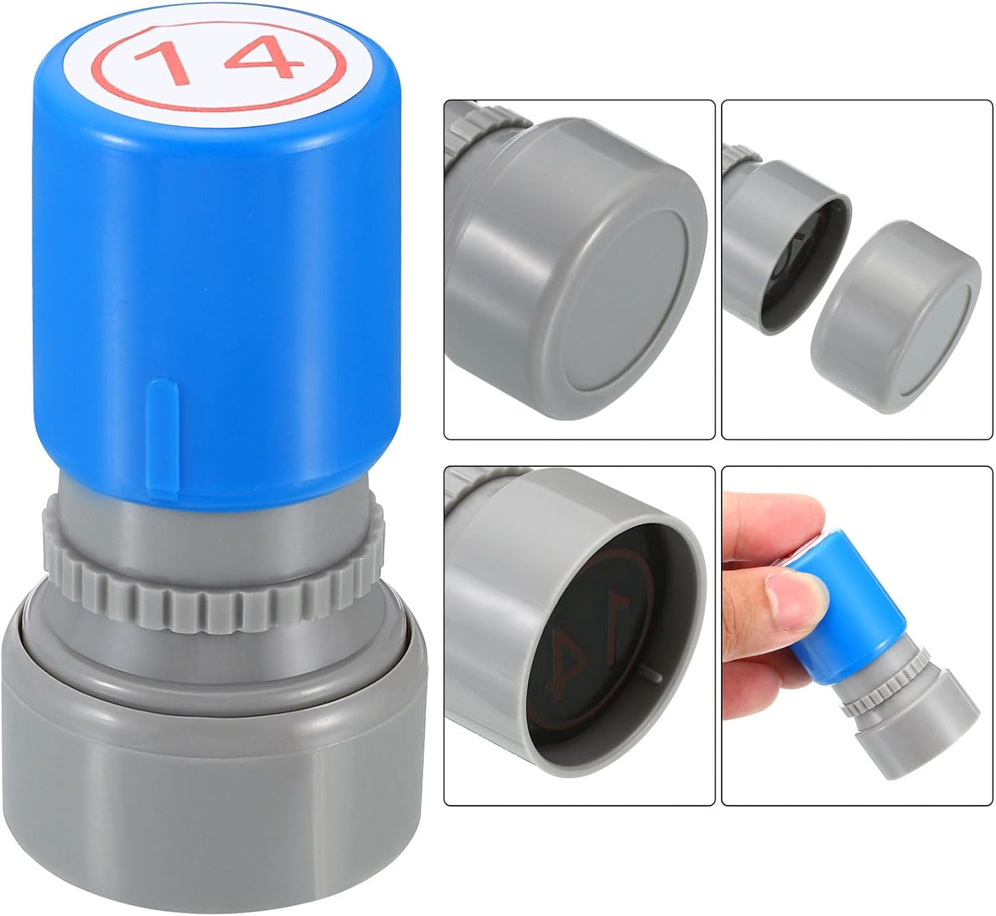 PATIKIL Number Stamps Self Inking, Numeral 14 Number Stamp Teacher Stamp Initial Stamp Ink Stamp for Class Notebook Scrapbooking DIY Craft Style 2, Red Ink