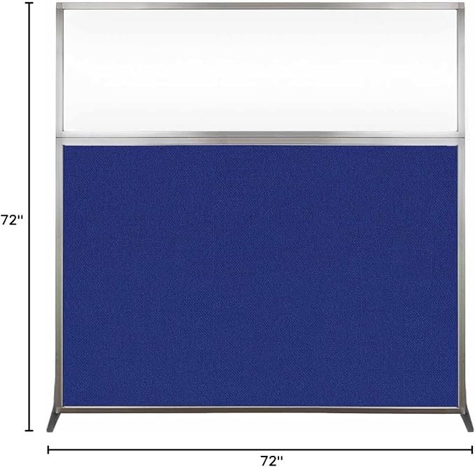 Versare Hush Screen Portable Room Divider | Workstation Wall Divider | Freestanding Privacy Hush Panels | Clear Windows | Fabric Office Divider Screen | Great for Room Separation