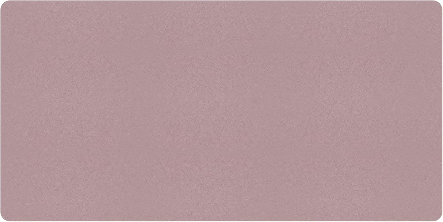 Bloss Pink Desk Mat, Large Mouse Pad, Non-Slip Desk Protector Mat, Leather Desk Blotter, Waterproof Desk Pad for Make Up Desk/31.5×15.7 Inch
