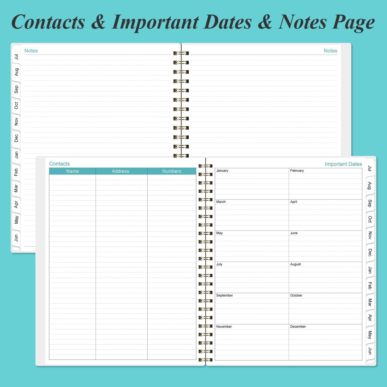 2025-2026 Appointment Book & Planner - 8.5" x 11" Daily Hourly Planner 2025 from July 2025 - June 2026, Weekly Appointment Book with 30-Minute Interval, Teal Flowers