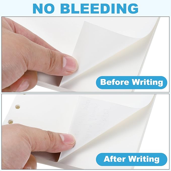 PATIKIL B5 Blank Refill Paper, Loose Leaf Paper 9 Hole Planner Refills for 9 Ring Refillable Binder Notebook Paper Filler Planner Inserts Office Diary Journals, 80 Sheets/160 Pages, White