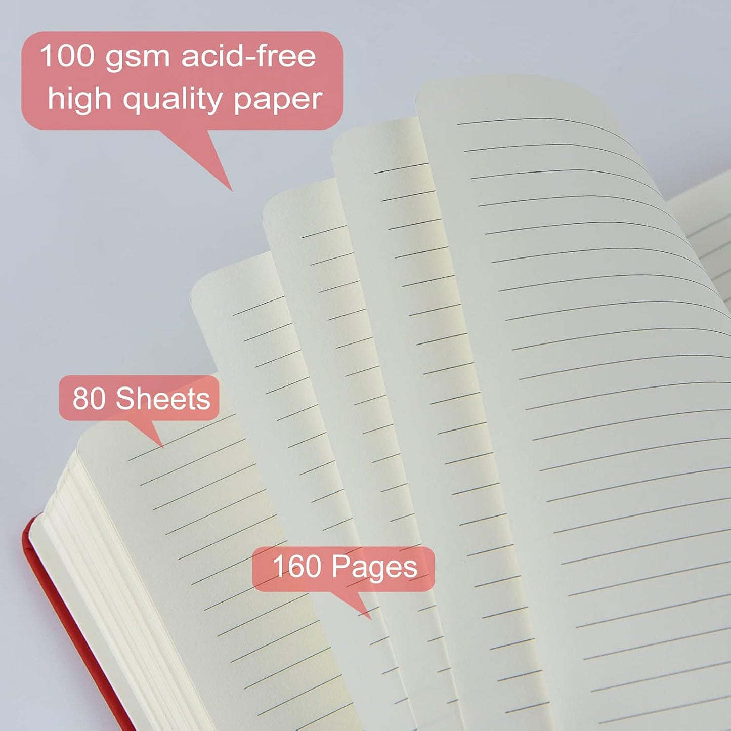 Coopay 24 Pack A5 Journal Notebooks Bulk, 160 Pages, 100GSM Thick Paper, 8.3 x 5.5 inch Hardcover Lined Leather Journals for Writing Office School Business,Bulk Notebook for Work Men Women(6 Colors)