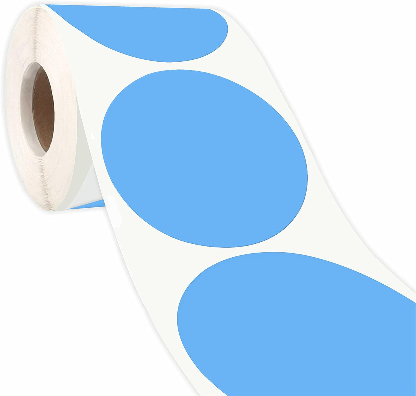 PARLAIM 3 Inch Round Permanent Adhesive Color Cod Dot Stickers,500 per Dispenser Box Roll dots Label Inventory Circle Stickers (Light Blue)