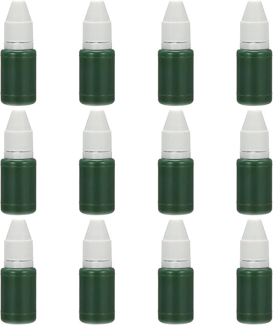 PATIKIL 0.33oz Refill Ink for Stamps and Ink Pads, 12Pcs 10ml Stamp Pad Ink Refill for Office Stamp Self Inking Stamp Date Stamp Scrapbooking, Pale Green