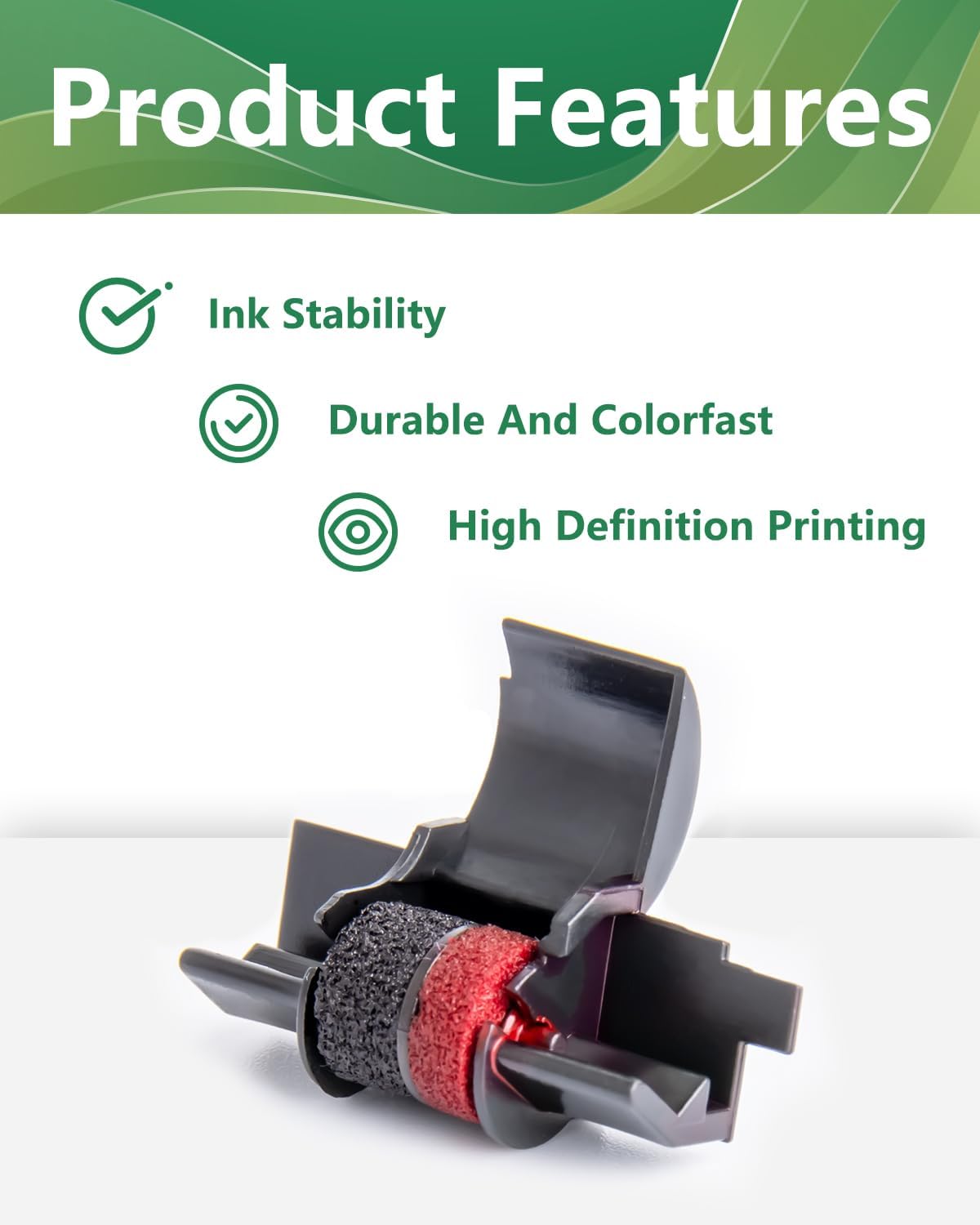 Calculator Ink Roller Printer Ribbon (10 Pack) IR40T IR-40T CP13 MP-12D PR-42 IR-40T, Black & Red Compatible with Casio HR-100TM HR-150TM HR-170RC, Sharp EL-1750V EL-1801V