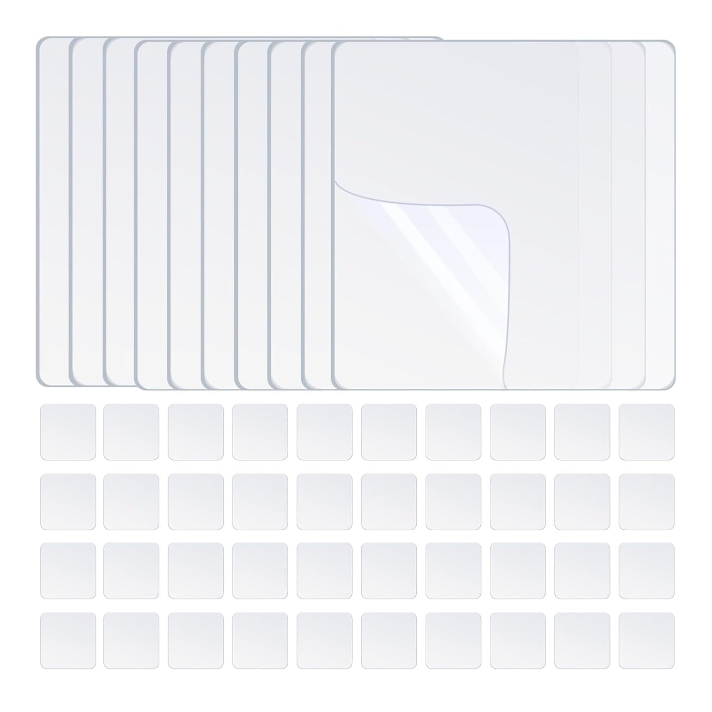 50PCS Premium Double Sided Mounting Squares Clear Tape,Heavy Duty Adhesive Pads for Pictures,Poster Hanging Strips - Strong Sticky Tack,Waterproof Adhesive for Shower,Wall Patch,Sticky Pads