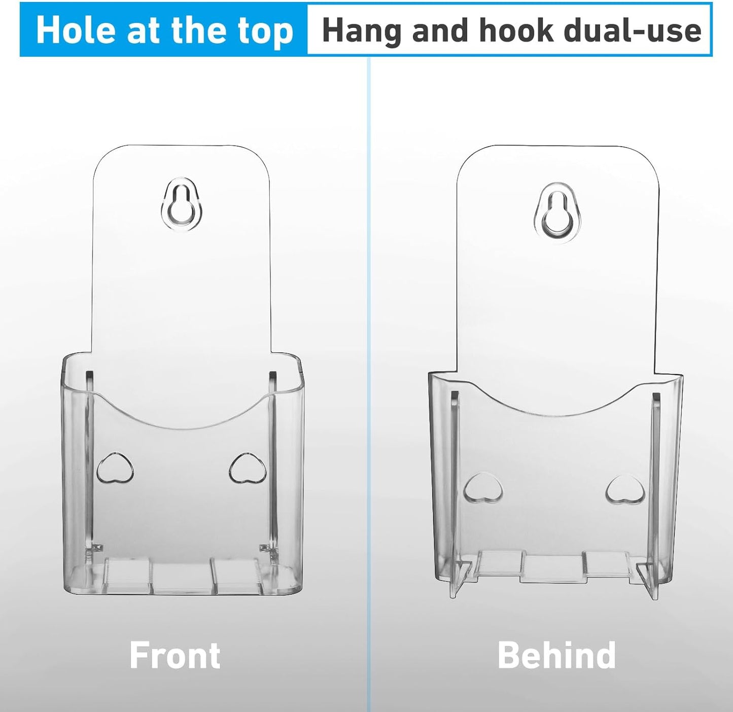 Acrylic Brochure Holder 4x9 Inches Slant Back Design, Clear Display Stand, Plastic Table Stand Sign, Pamphlet Flyer Display, 6 Pack