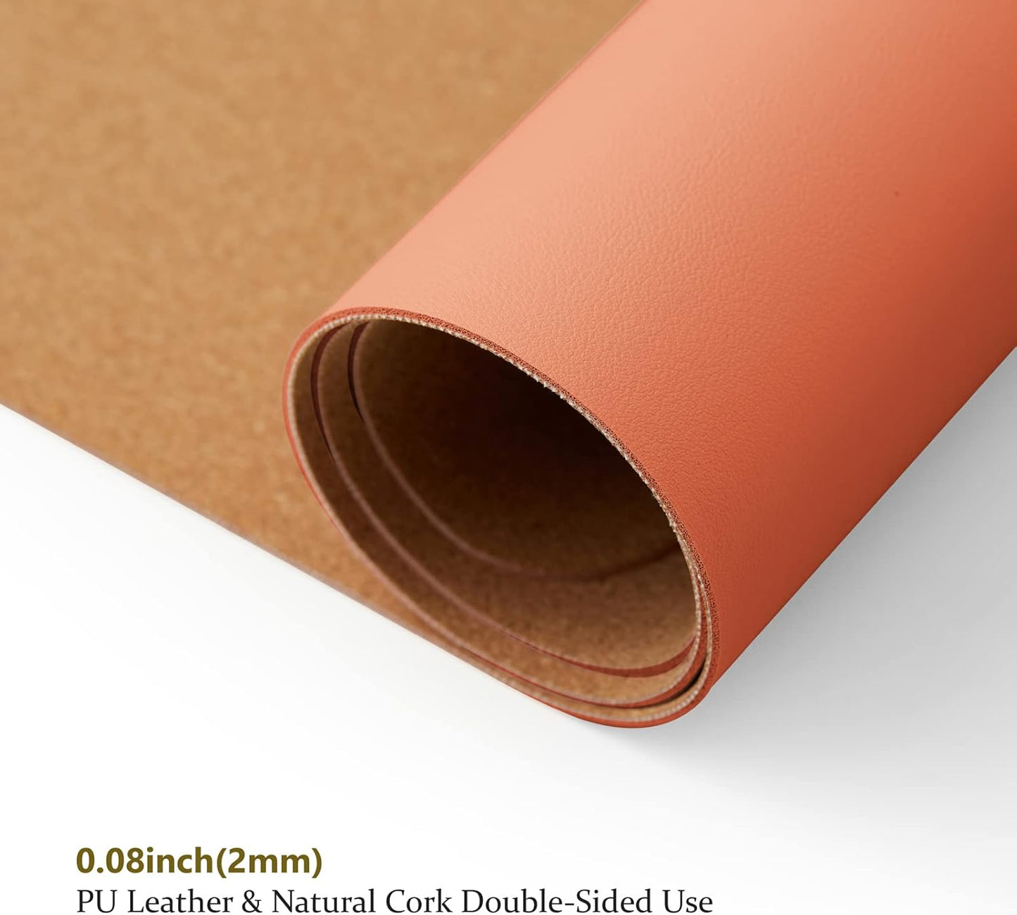 Compact Cork Desk Mat - Small Dual-Sided Desk Pad for Office and Home - Desk Organization and Accessories - Ideal for Large Mouse Pad and Small Desk Mats on Top of Desks(Orange,23.6"x 11.8")