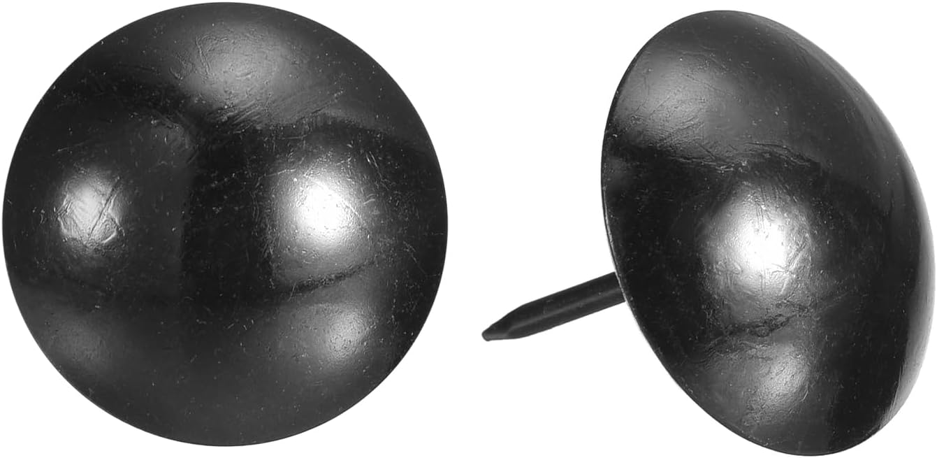 uxcell Upholstery Tacks Nail Pins Furniture, 10Pcs 25x28.5mm Thumb Tack Pins Assortment Kit Carbon Steel for Home Sofa DIY Decorative Nail Heads Nails, Black