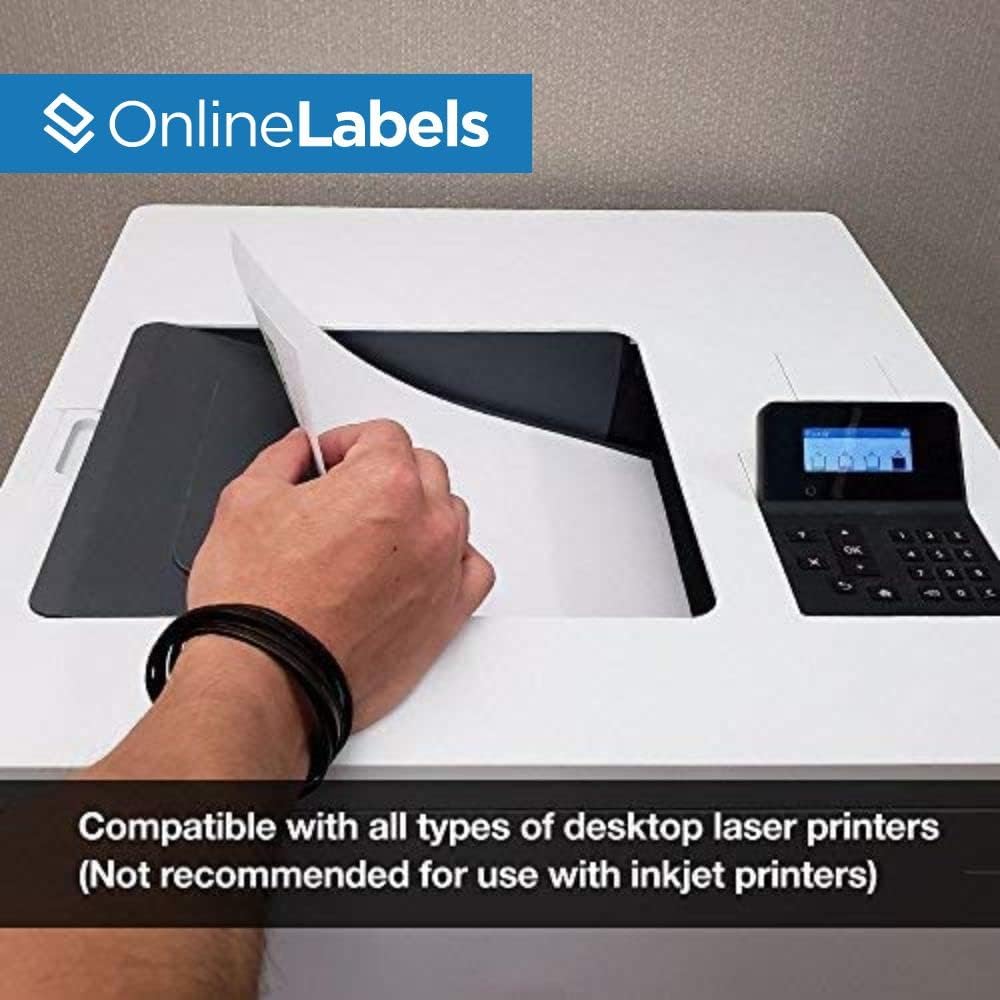 8.5 x 11 Waterproof Crystal Clear Gloss Sticker Paper (Laser Printers Only) - 100 Sheets - Full Sheet Labels - OnlineLabels
