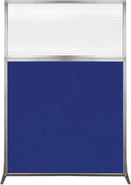 Versare Hush Screen Portable Room Divider | Workstation Wall Divider | Freestanding Privacy Hush Panels | Clear Fluted Windows | Fabric Office Divider Screen | Great for Room Separation