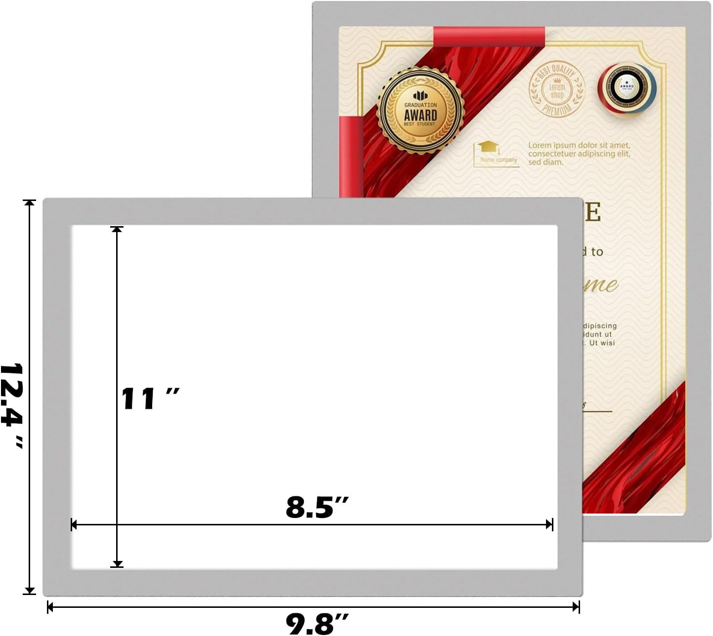 Magnetic Sign Holder - 8.5×11" Wall Mounted Self-Adhesive Magnetic Paper Holder, Transparent Wall Display Frame with Silver Edge, Suitable for Office, Store, Mall, Home (8.5"x11" 6pack)