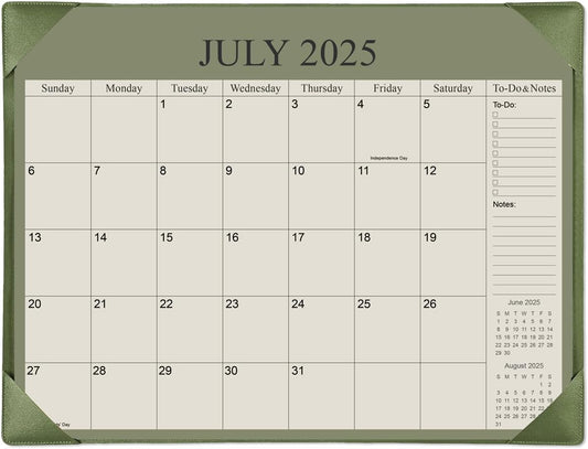Desk Calendar 2025-2026 with Desktop Mat, 18 Month Large Desk Pad Calendar from July 2025 to December 2026, 22" x 17" Desk Pad Calendar 2025-2026 for Home, School Office, Cyan