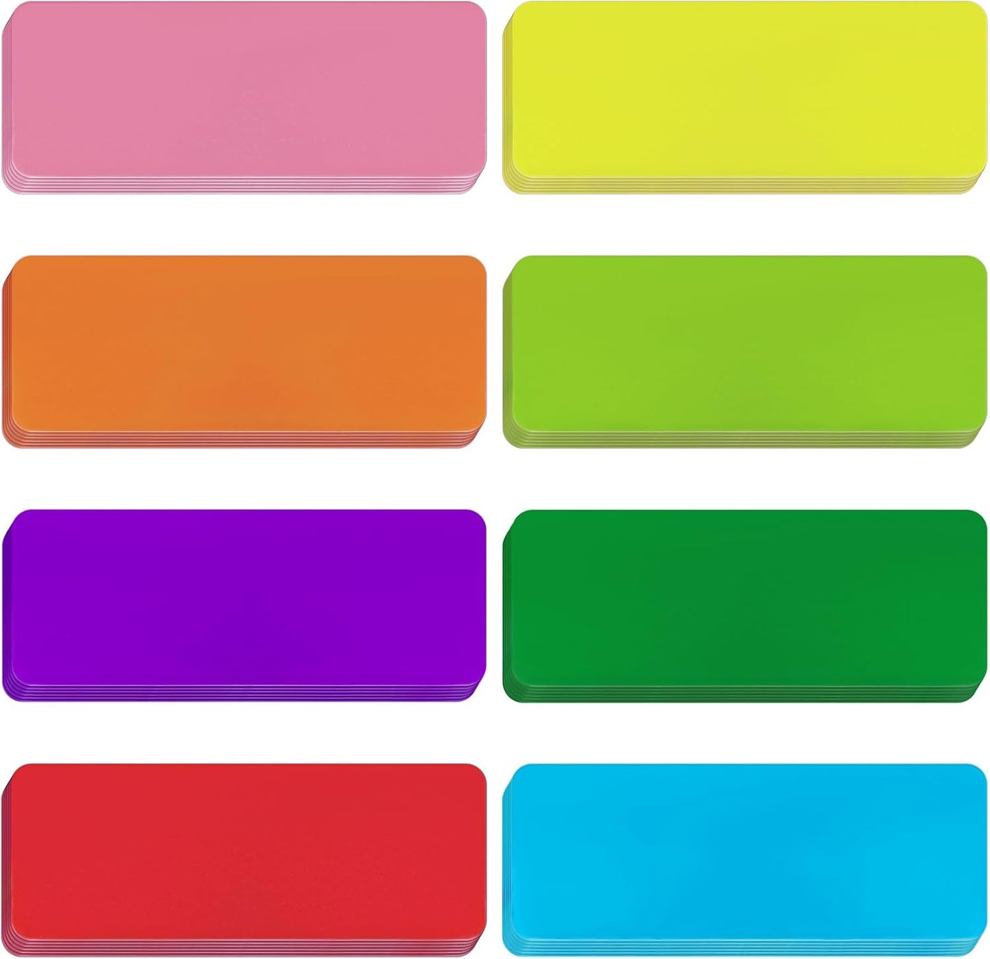 48 Pieces Colorful Magnetic Dry Erase Labels,Waterproof Reusable Strips for Classroom Home Office Garage Refrigerator Blank Writable Erasable Cards Colored Border Name Tags Students Locker Shelf