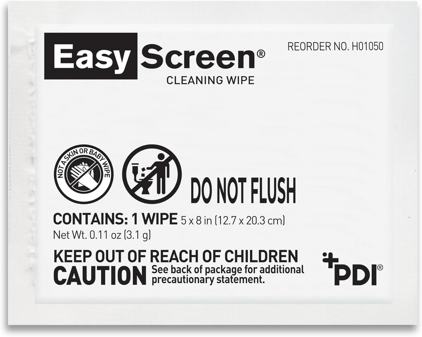 Easy Screen, Premium Screen Cleaning Wipes, Electronics, Touchscreens, and Glasses Cleaner, 50 Individual Packets Per Box, Large 5” x 8” Wipe