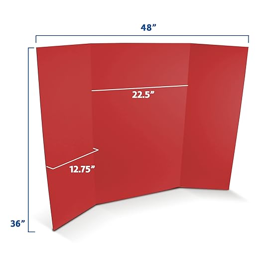 Flipside Products 36” x 48” Foam Project Boards for Presentations, Science Fair, School Projects, Event Displays and Trifold Picture Board - Red - 24 Pack