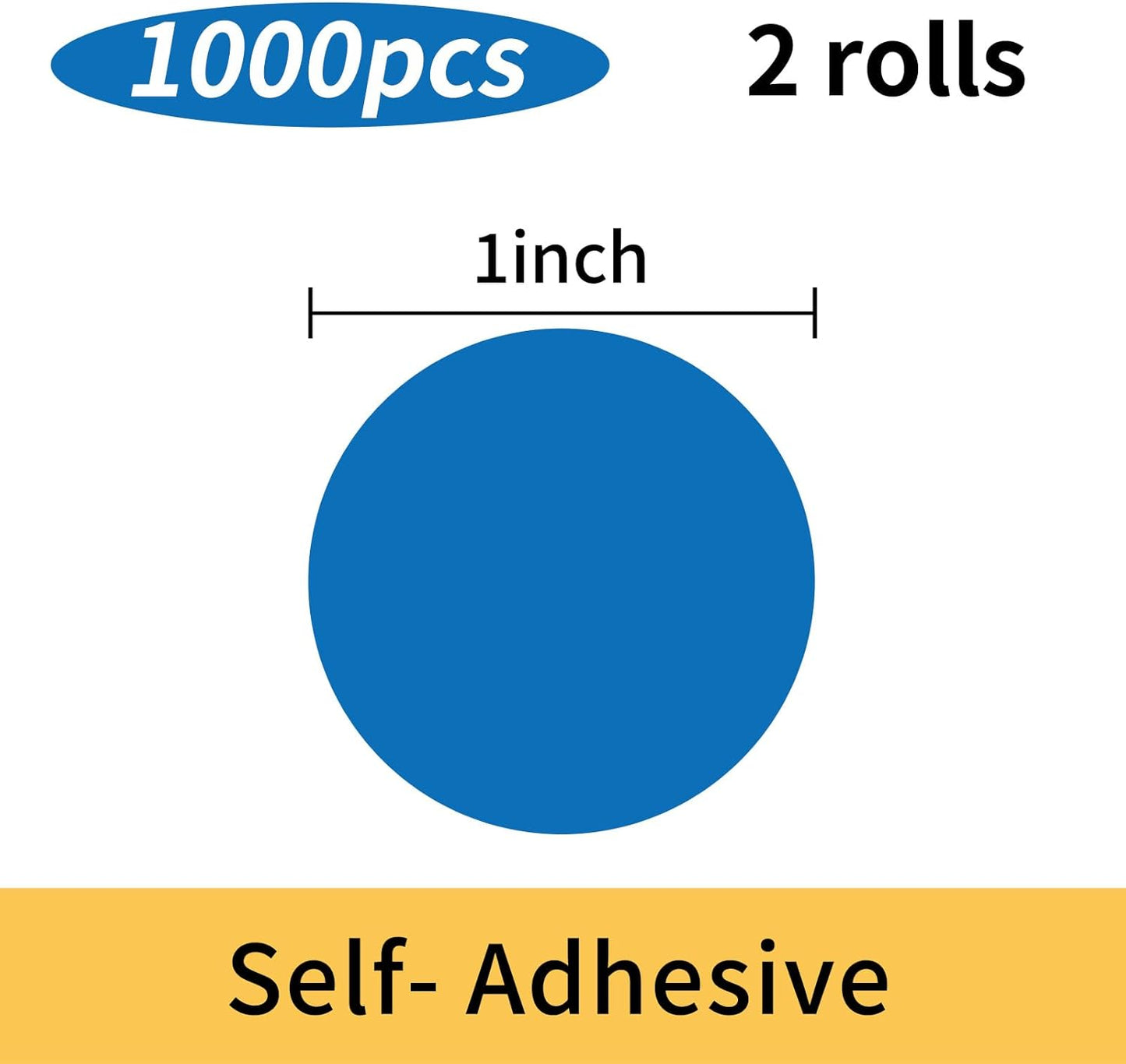 STARLIBOO Colored Dot Stickers, 1 Inch Circle Color Code Label, Blue Waterproof Garage Sale Stickers, Yard Sale Price Labels (2 Rolls, 1000Pcs)