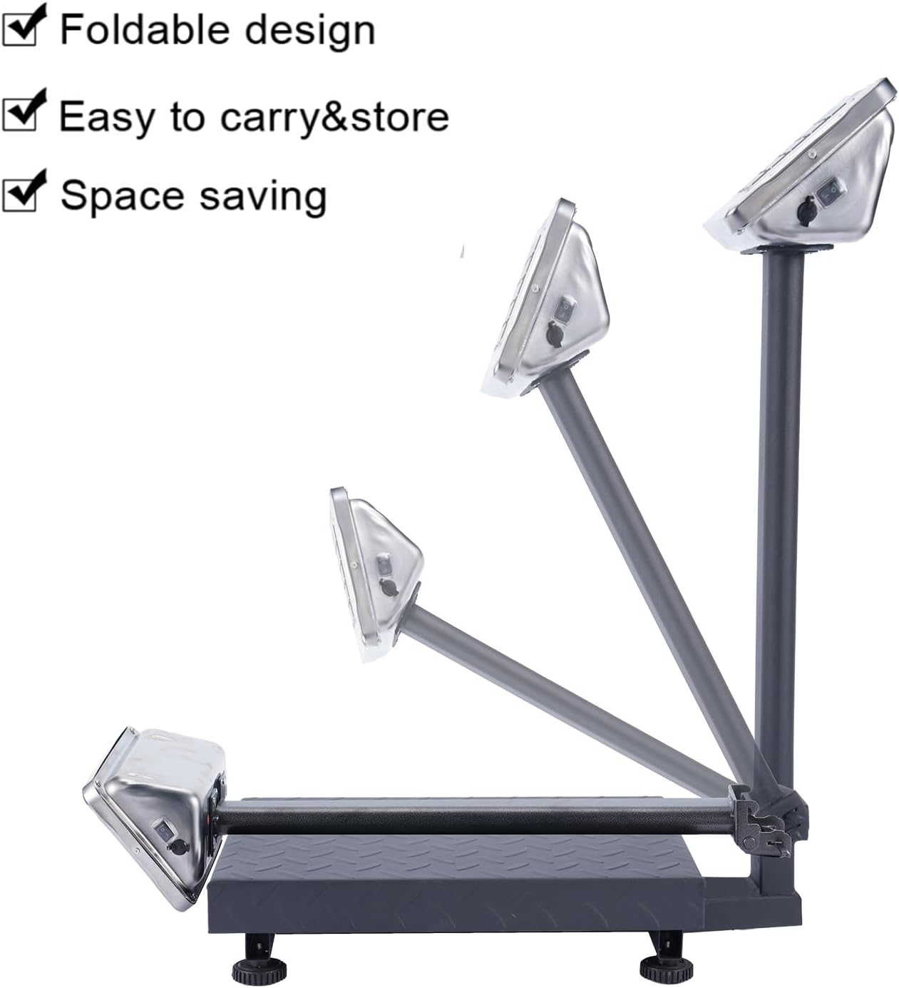 TUFFIOM 220lb Weight Electronic Platform Scale,Digital Floor Heavy Duty Folding Scales,Stainless Steel High-Definition LCD Display, Perfect for Postal Luggage Shipping Mailing Package Price Computing