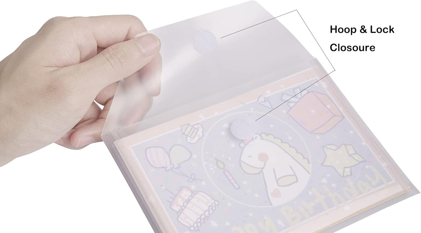 4x6 Plastic Envelopes Hook Loop Closure Coupon Receipt Storage Holder 10 Pack (10 Pack)
