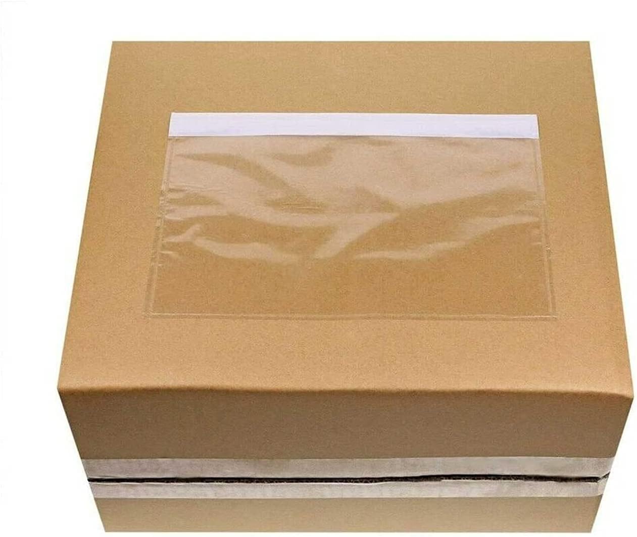 BEUYI Clear 7.5'' x 5.5'' Packing List Envelopes, Adhesive Shipping Label Pouch/Sleeve (100 Pack)