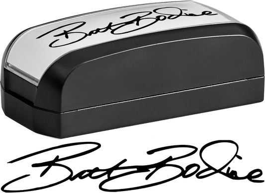 MaxMark Custom Signature Stamp - Medium Size Pre-Inked Pocket Stamp Customized with Your Signature