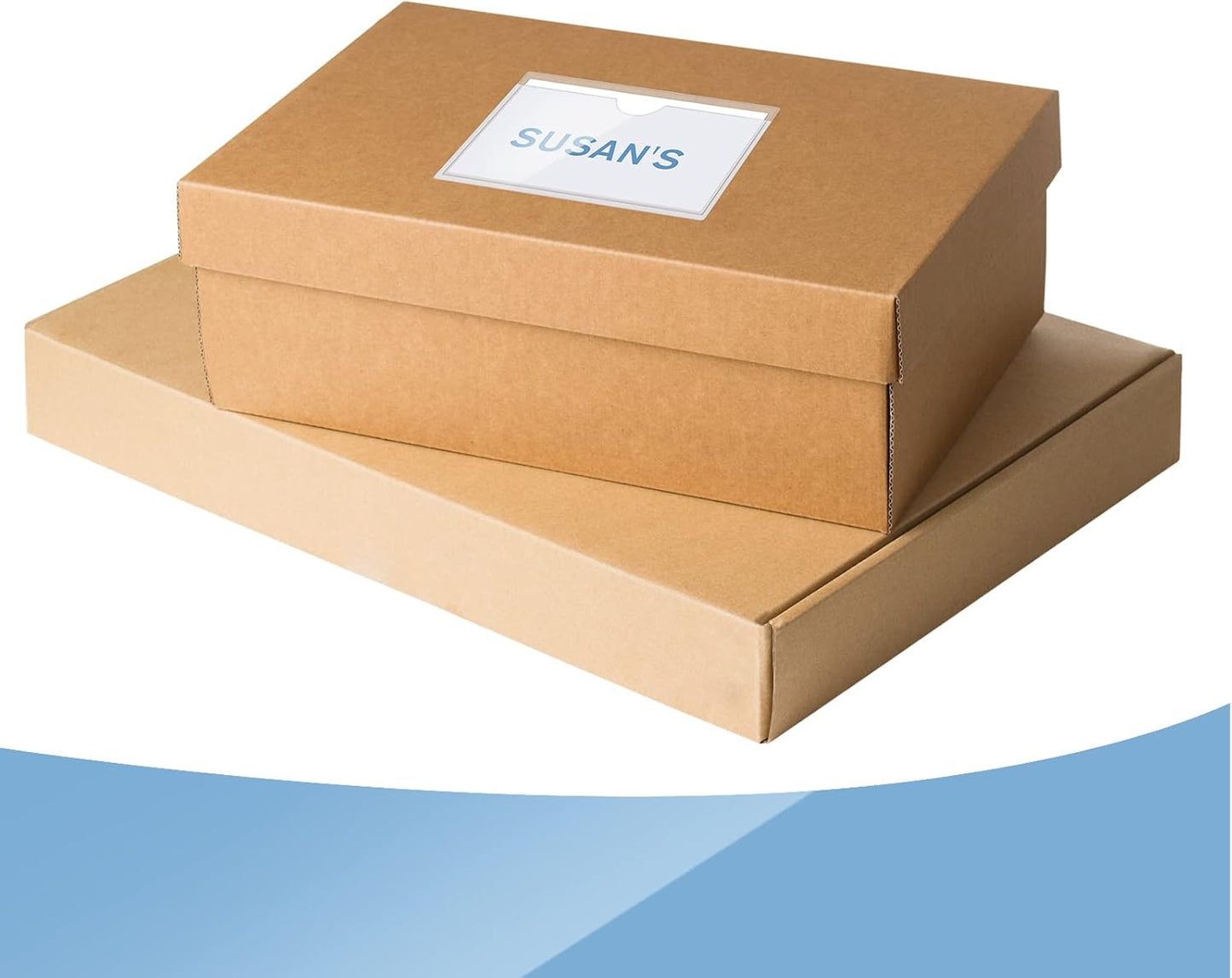 Outus 500 Pack Self Adhesive Index Card Holder Clear Plastic Label Pockets with Top Open for Loading Sticky Business Card Sleeves for Storage Bins Library Organizing Photo Protecting(4.06 x 2.48 Inch)