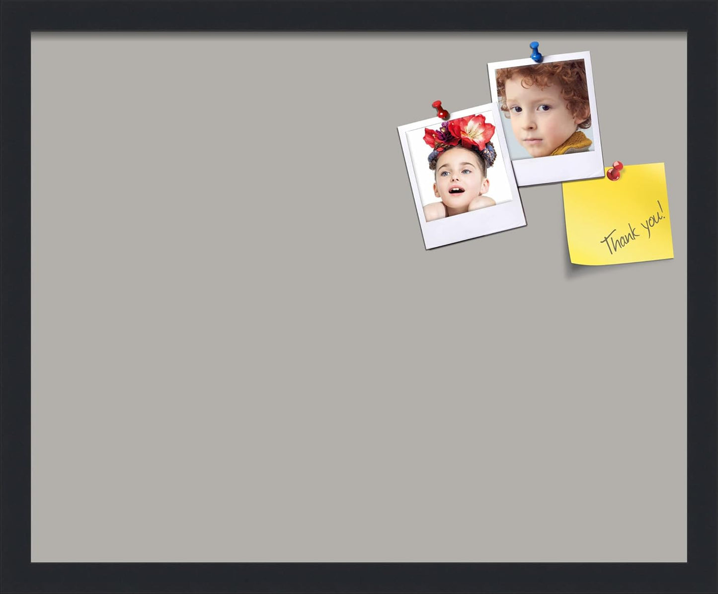 PinPix 21x17 Inch Cork Bulletin Board. This Decorative Framed Pin Board Comes with Dark Stone Design and a Satin Black Frame. Ideal for Home Office Decor or Message Board (PinPix-1808)