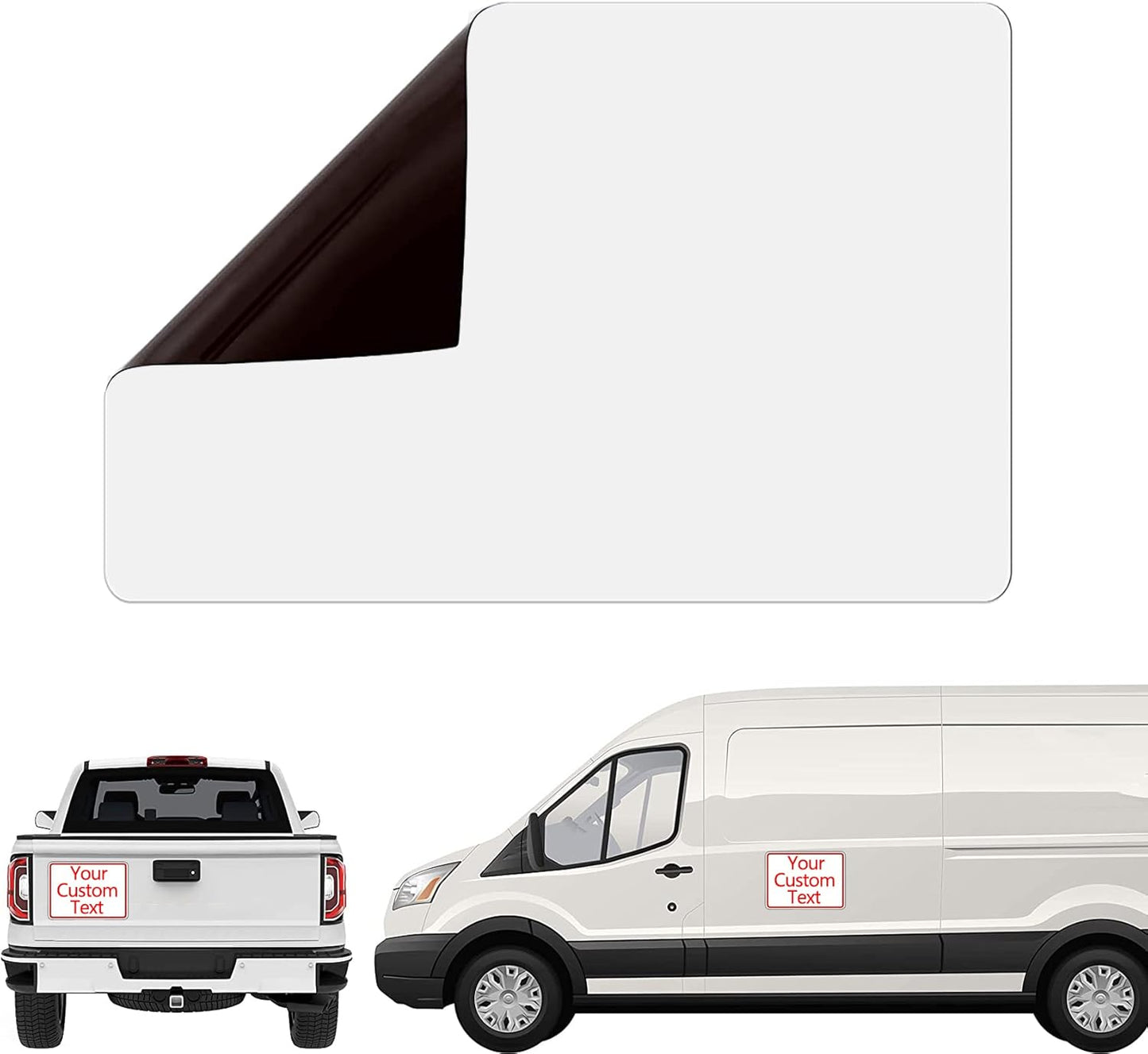 Car Magnetic Sheet, Large Blank White Magnet Sign Roll for Vehicle Doors, 11.5" x 17.5", 30 Mil Thick - Ideal for Custom Personalization Décor, Temporary Ads, Instructional & Warning Signs (1)