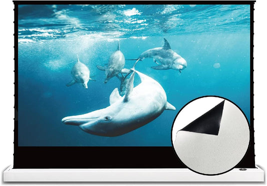 VIVIDSTORM-Screen Projector S 72 inch Motor Rollable Foldaway Portable Screen with White Cinema PVC, 4k 3D HD Gaming/Office Room,Compatible with Standard Projector,VWSDSTW72H