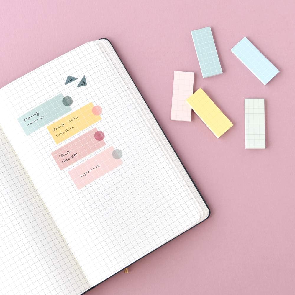 Monolike Color Palette Sticky Grid 500 C Set 4p - Self-Adhesive Memo Pad 30 Sheets