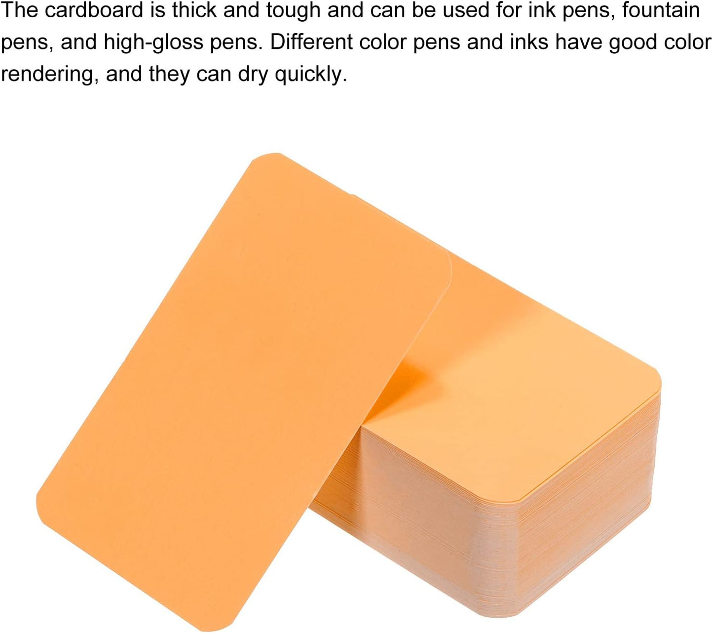 PATIKIL 3.5" x 2" Blank Paper Business Cards, 100 Pack Small Index Flash Cards Words Message Note Card Mini Paper Tags for DIY Gift Craft Scrapbooking, Orange