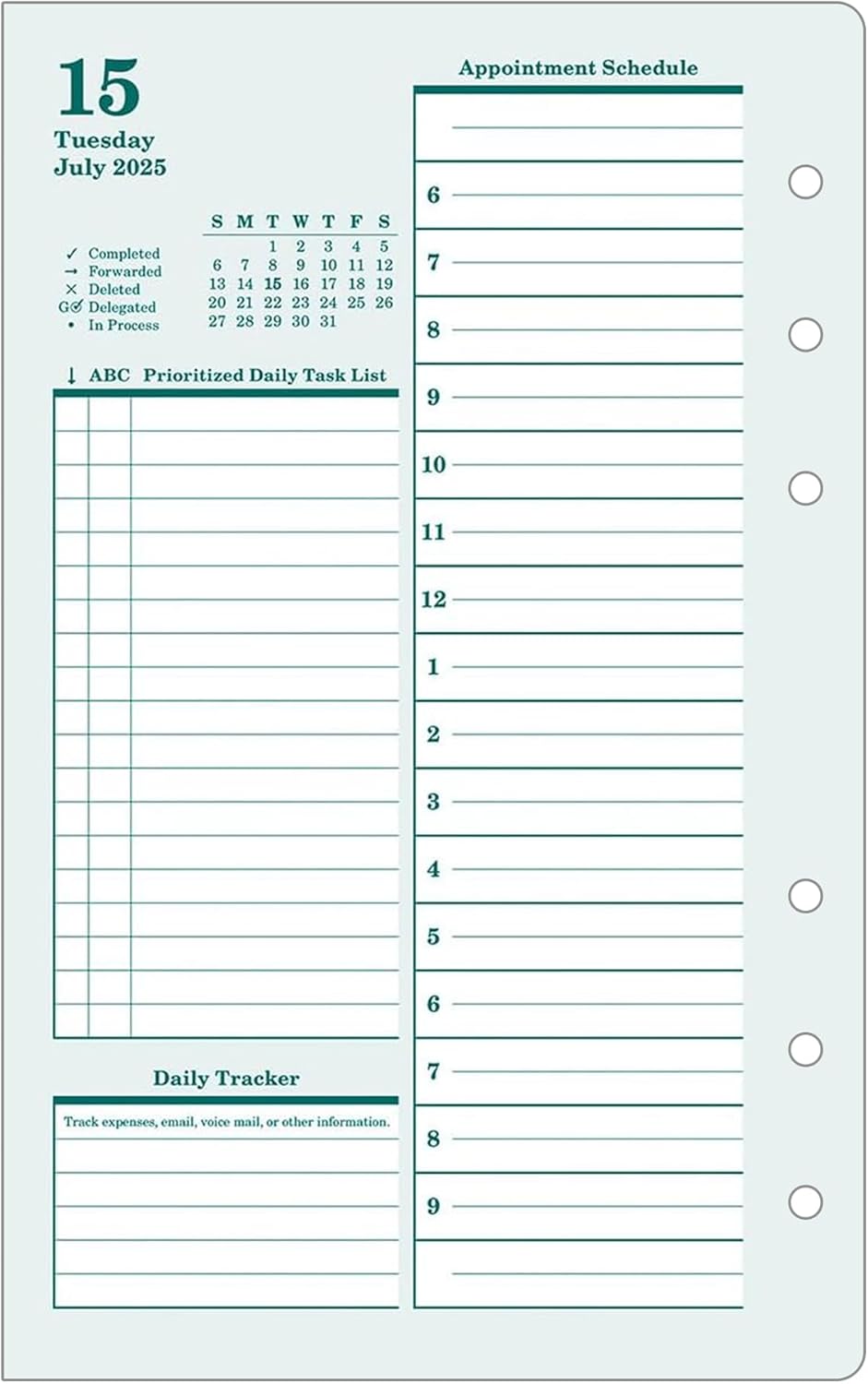 FranklinCovey - Original Two Page Per Day Ring-Bound Planner (Compact, Jul 2025 - Jun 2026)
