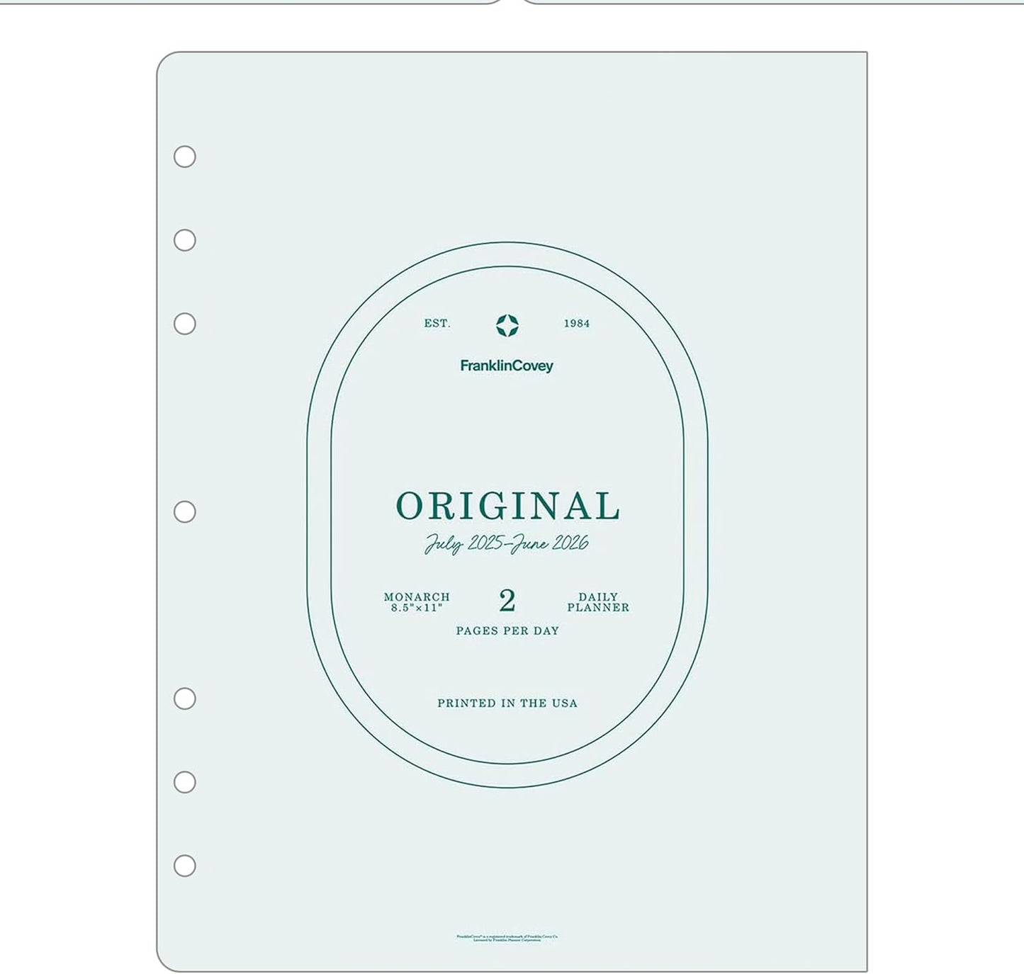 FranklinCovey - Original Two Page Per Day Ring-Bound Planner (Monarch, Jul 2025 - Jun 2026)