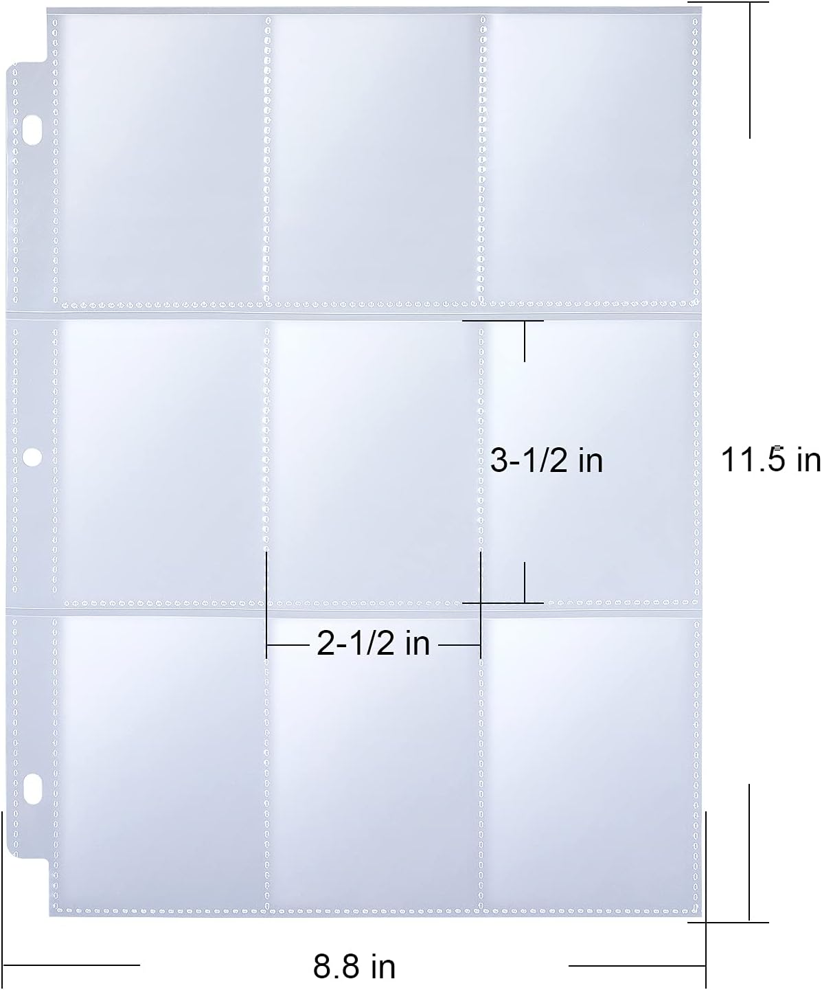 36 Pack 9 Pocket Page Protector, Holds 324 Cards, Trading Card Sleeves Page Clear Sheet Protector Pages for 3 Ring Binder, Card Sheets for Standard Size Cards