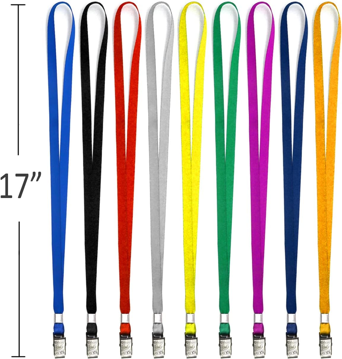 Beebel Red Lanyards 100 Pack Nylon Flat Badge Lanyard Bulldog Clip for Id Badge Name Tag (Red, 100 Pack)