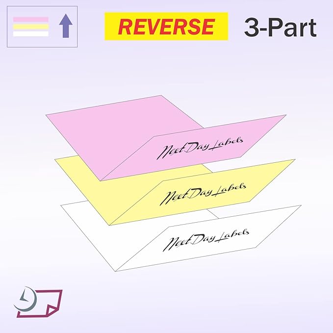 NextDayLabels - Superior Carbon-less NCR, Pre Collated Paper, 500 Sheets Per Pack (8-1/2" x 11" 3 Part Reverse, #5900)
