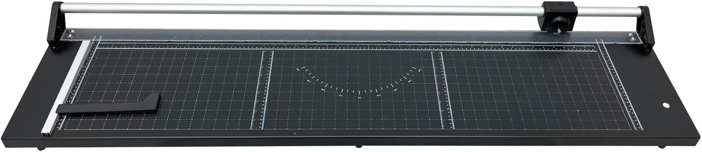 48'' Manual Rotary Paper Trimmer Cutter with an Angle Line Rolling Guillotine Paper Cutting Machine for Cutting Photo Paper, Film（Black）