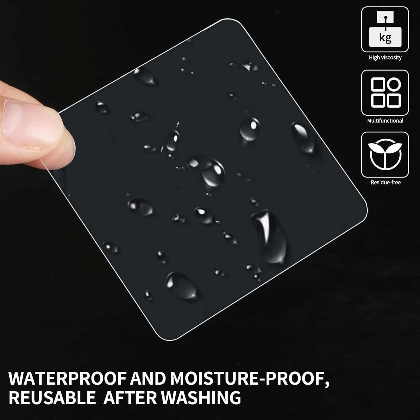 20PCS Premium Double Sided Mounting Squares Clear Tape,Heavy Duty Adhesive Pads for Pictures,Poster Hanging Strips - Strong Sticky Tack,Waterproof Adhesive for Shower,Wall Patch,Sticky Pads