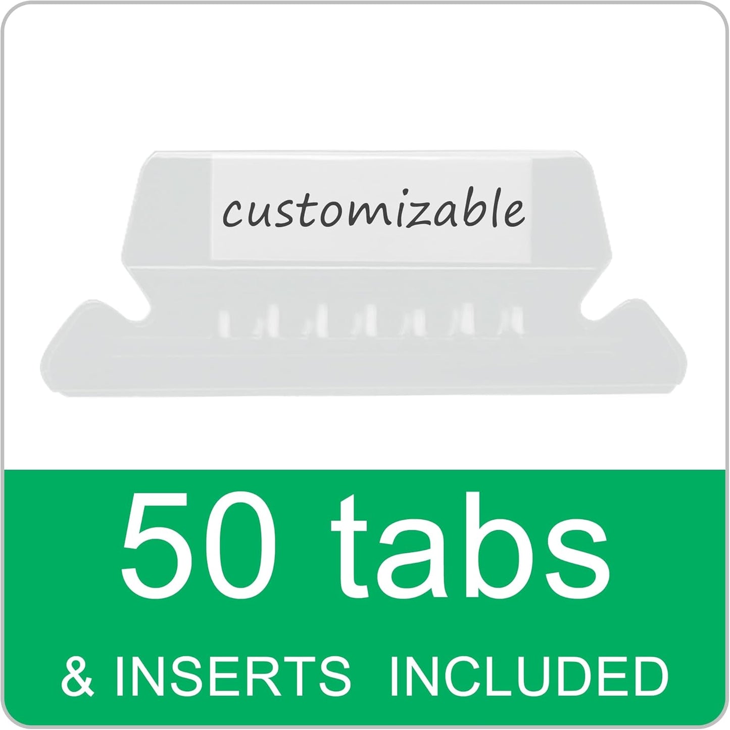 Black Hanging File Folders,50 Packs Letter Size File Folder,Designed for Bulky Files,Filing Cabinet,1/5 Adjustable Tabs for Office,School,Home