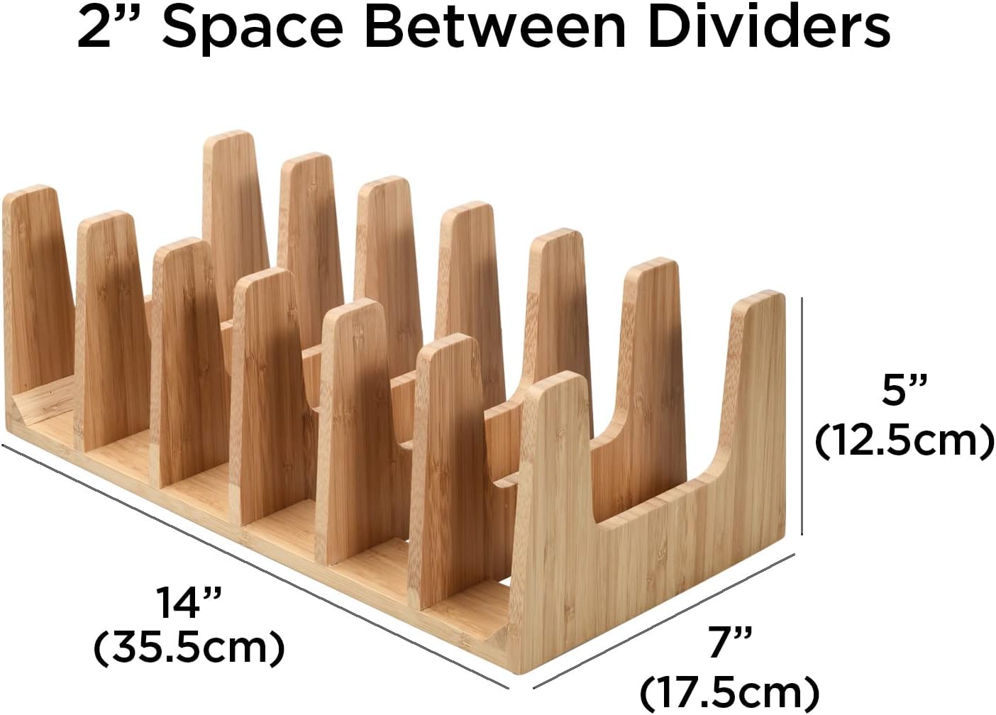 MobileVision Bamboo Versatile 6 Dividers/Sections Orgainzer for Book Rack, Video, CD, Record Organizer (7" L x 14" W x 5 H)