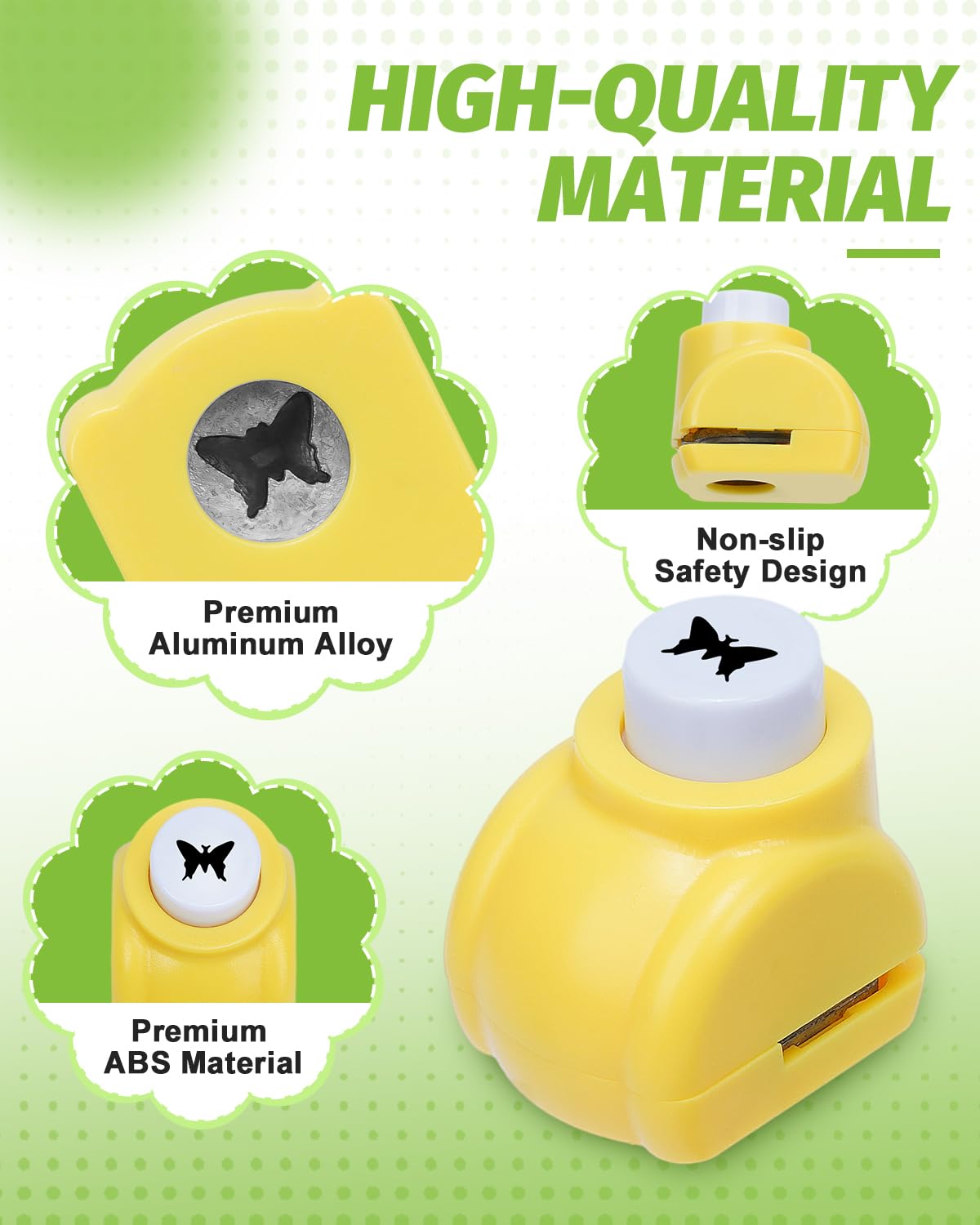 UCEC 15PCS Craft Shape Hole Punch Shapes, Kids Paper Punches for Crafting Nail Art Thanksgiving Christmas Scrapbooking, Mini Hole Puncher Maple Leaf Heart Star Snowflake Strawberry Paw Print Shape