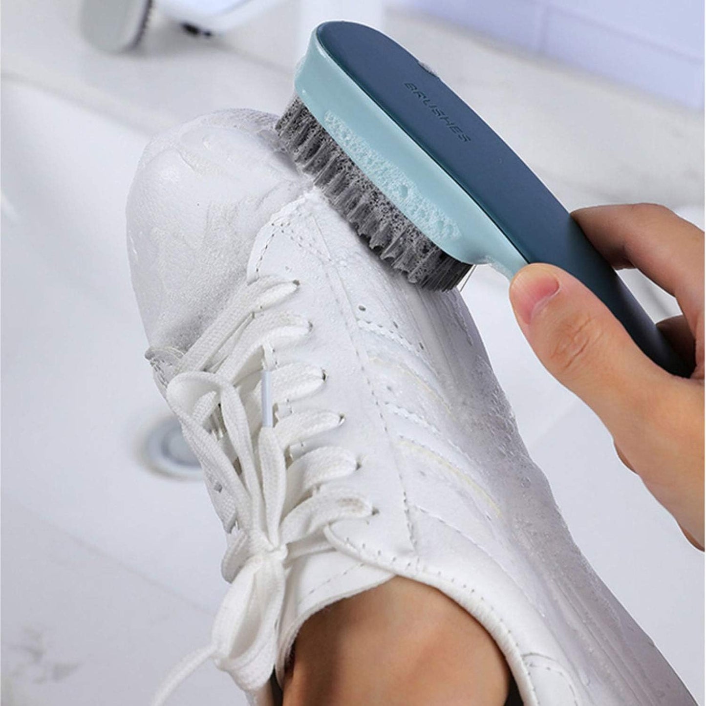 Cleaning Brush Household Small Laundry Brush for Soft Bristle Scrub Clothes Shoe Underwear Fabric Hand Cleaning Brush Pack of 2 Blue