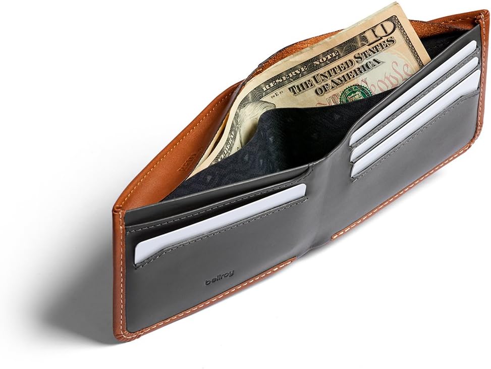Bellroy Hide & Seek Wallet (Slim Leather Bifold Design, RFID Protected, Holds 5-12 Cards, Coin Pouch, Flat Note Section, Hidden Pocket)