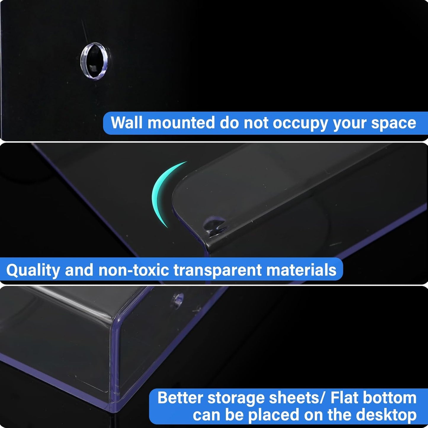 Ripeng 12 Pack Brochure Holder Wall Mount 6 x 9 Inch Clear Flyer Holder Magazine Pamphlet Display Stand Acrylic Wall Organizer Plastic Wall File Holder for Literature Mail Paper Document Rack Display