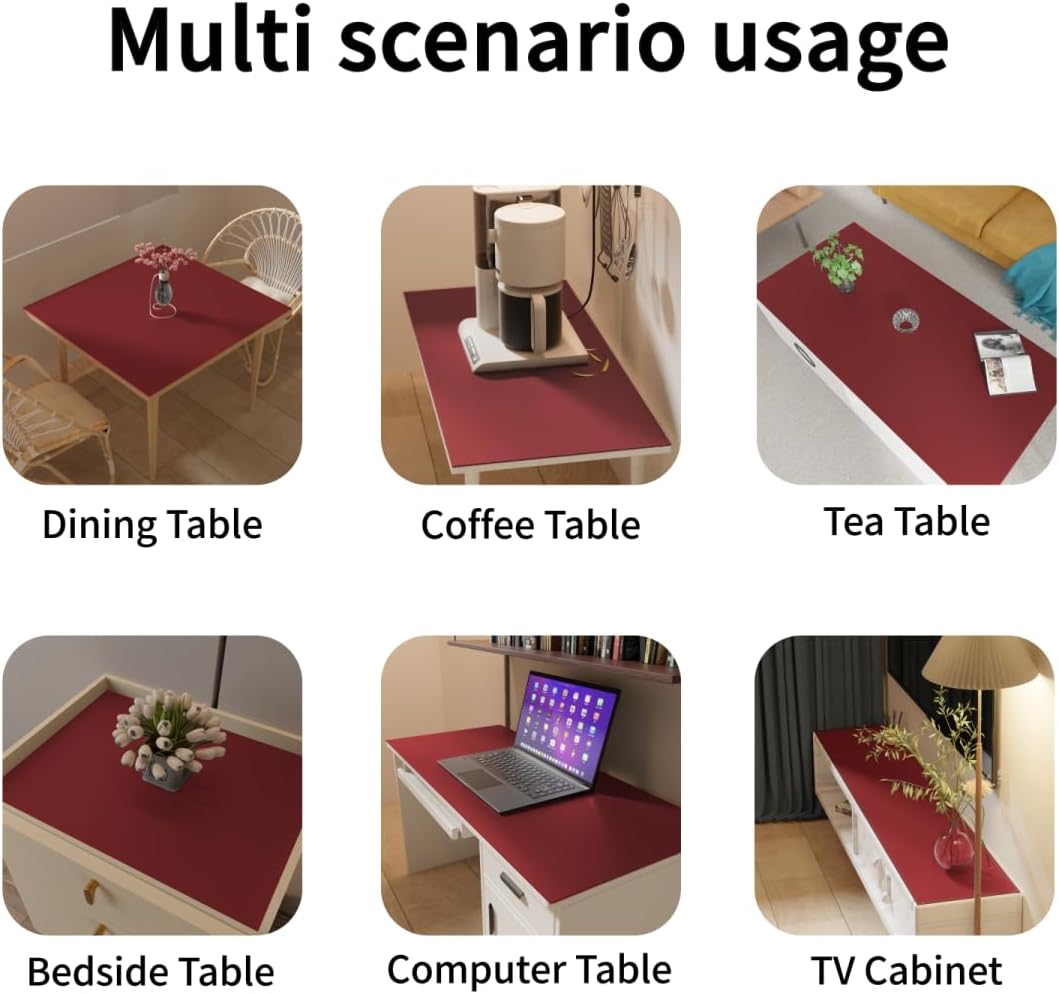 Dresser Cover Top - Can Be Used On Both Sides Waterproof and Easy to Clean Good Flatness Used for Dresser Table(Black+Wine Red 10x36)