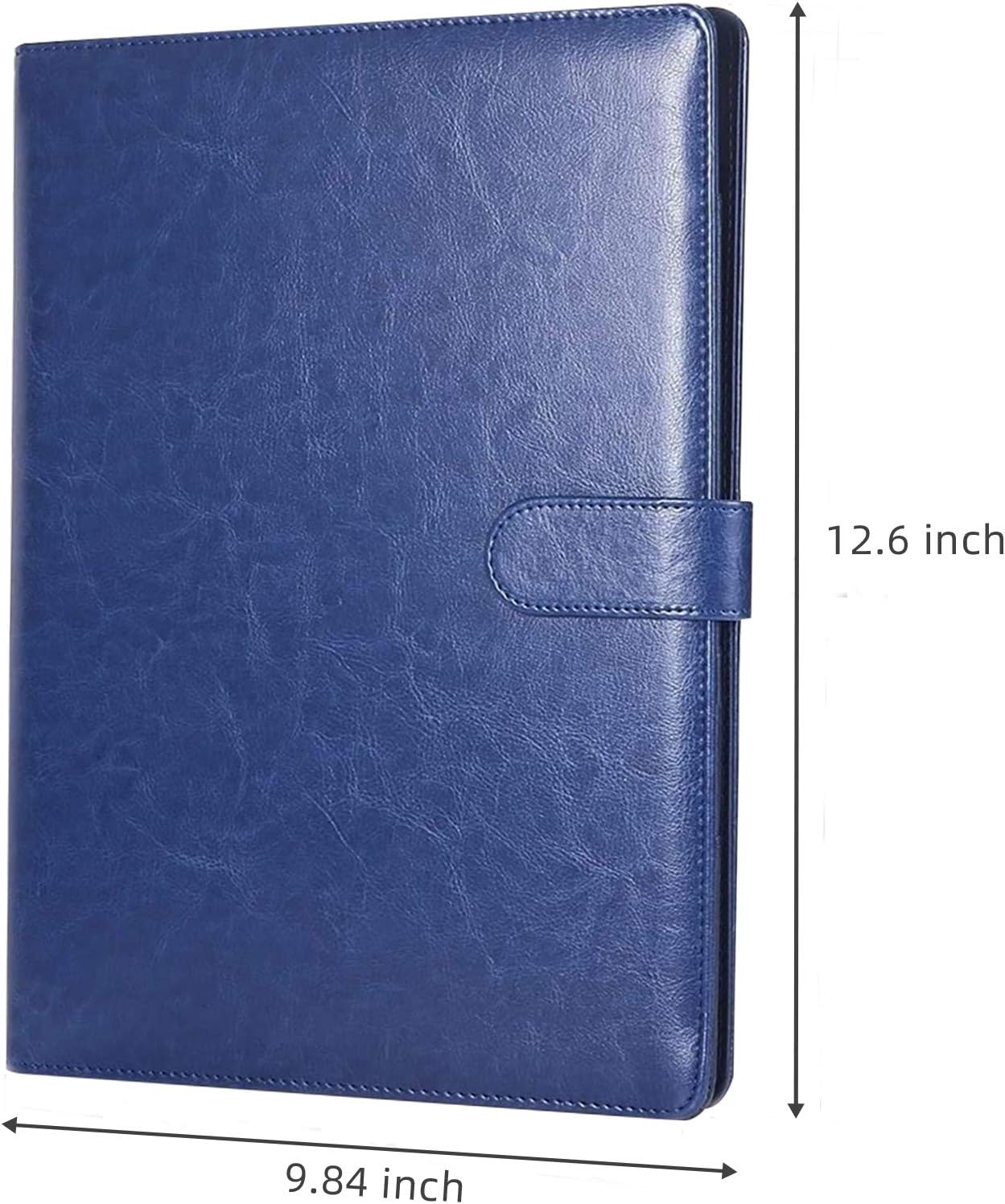 Padfolio Clipboard Folder Portfolio, Mymazn Faux Leather Folder Storage Clipboard with Cover for 8.5 x 11 Legal Pad A4 Refillable Folio Conference Writing Notepad (Blue)